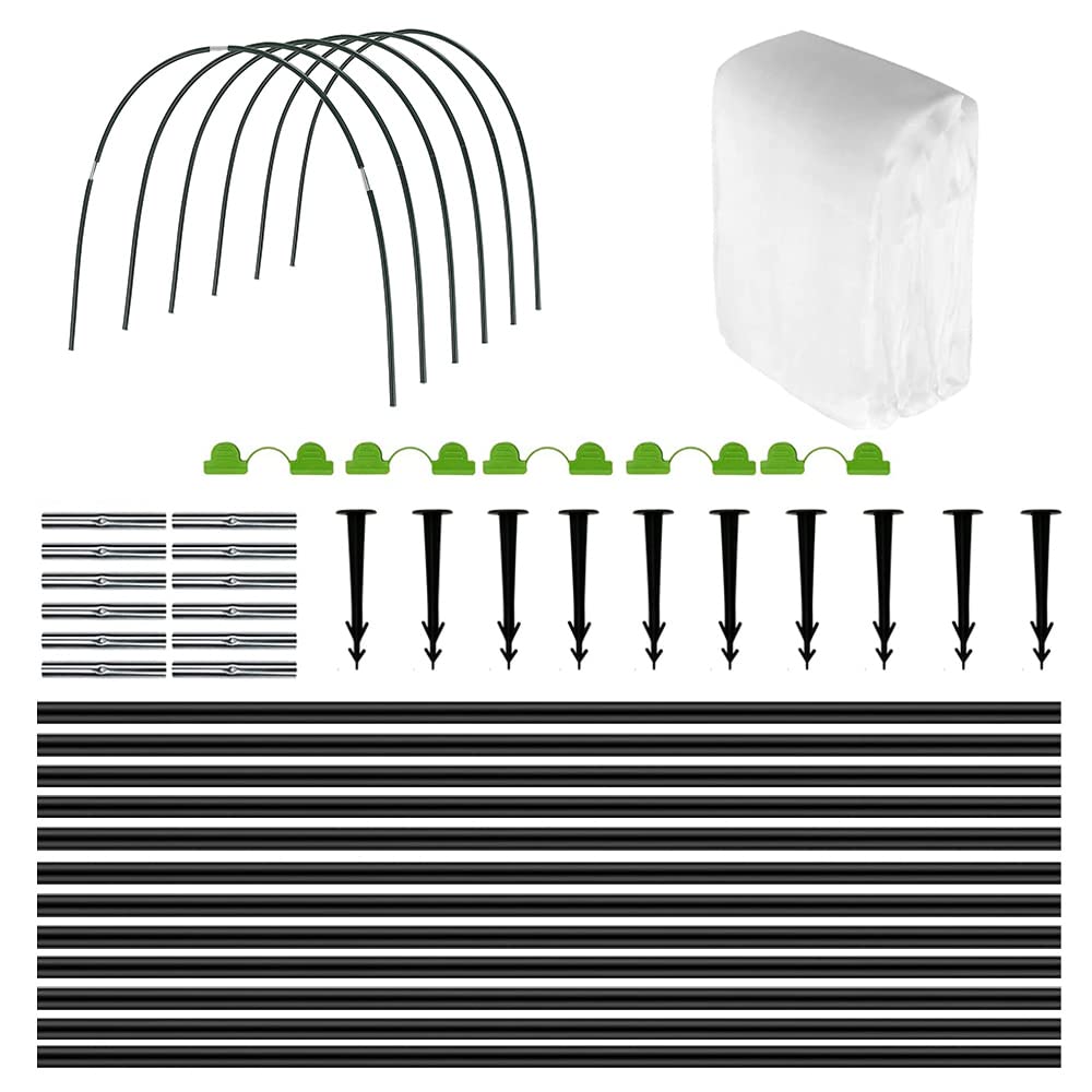 HIQE-FL 12 x Plant Tunnel Arches 3 x 6 m Greenhouse Tyres Fibreglass Tunnel Arch for Raised Bed, Greenhouse Tyres, Garden Tunnel Tyres, Polytunnel Arches, Greenhouse Tunnel, Greenhouse Hoops