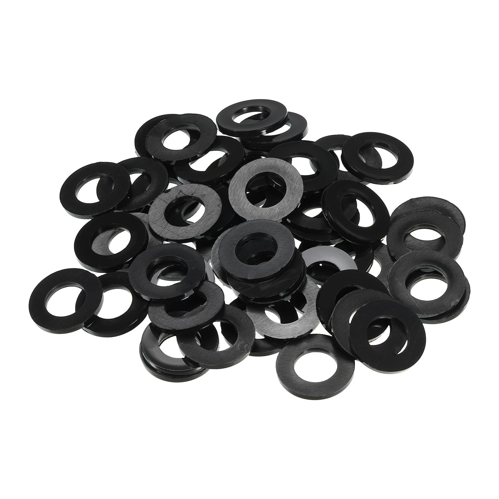 PATIKIL M14 Nylon Flat Washer, 120 Pack 14mm ID 27mm OD 2.5mm Thick Sealing Spacer Gasket Ring for Faucet Pipe Water Hose Fastener Bolt, Black