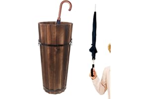 Umbrella Stand Organizer – Large Wooden Storage, Indoor Cane Holder, Umbrellas Bucket Rack, Entryway Organization Tool Entryw