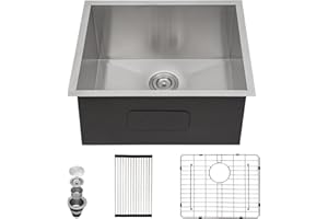 Sarlai Undermount Laundry Sink 23 Inch - 13 Inch Deep Undermount Laundry Utility Sink 23 x 19 Inch Single Bowl 16 Gauge Stainless Steel Laundry Tub Sinks