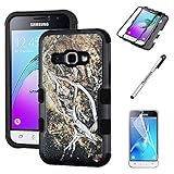 Samsung Express 3 Case, Phonelicious® Samsung Galaxy Express 3 [Shock-proof] [Heavy Duty] Hybrid Armor Dual Layer Tuff Rugged Cover + Screen Protector & Stylus (BLACK VINES BLACK)
