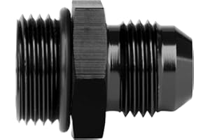AFATEBOX 8AN Flare to 10AN O Ring Boss ORB Male Fuel Pump Rail Adapter Aluminum AN Flare Twin Hose Fitting Black
