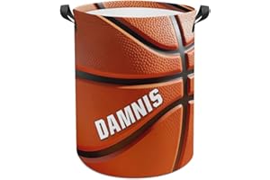 Personalized Basketball Foldable Laundry Hamper with Handles,Custom Dirty Clothes Laundry Baskets with Name,Clothes Organizer