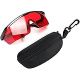 Huepar GL01R Red Laser Enhancement Glasses - Eye Protection Safety Glasses for Red Laser Level, Rotary and Multi-Line Laser T