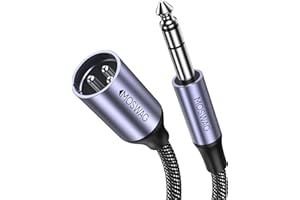 MOSWAG 1/4 to XLR Male Cable 3FT, XLR Male to 6.35mm Male Cord, Braid Cable of Microphone 6.35mm to XLR for Audio Sound, Micr