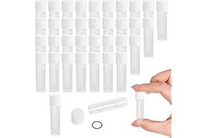 HAPY SHOP 120pcs 2 ml Plastic Vials Lab Plastic Frozen Test Tubes Graduated Plastic Cryovial Cryogenic Vial Tube Self Standing with Cap for Laboratory School Educational