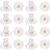 Earring Back for Droopy Ears 18K Gold Silicone Earring Backs Suitable for Studs and Heavy Earrings Clear Hypoallergenice Replacements Earring Back(8 Pairs)