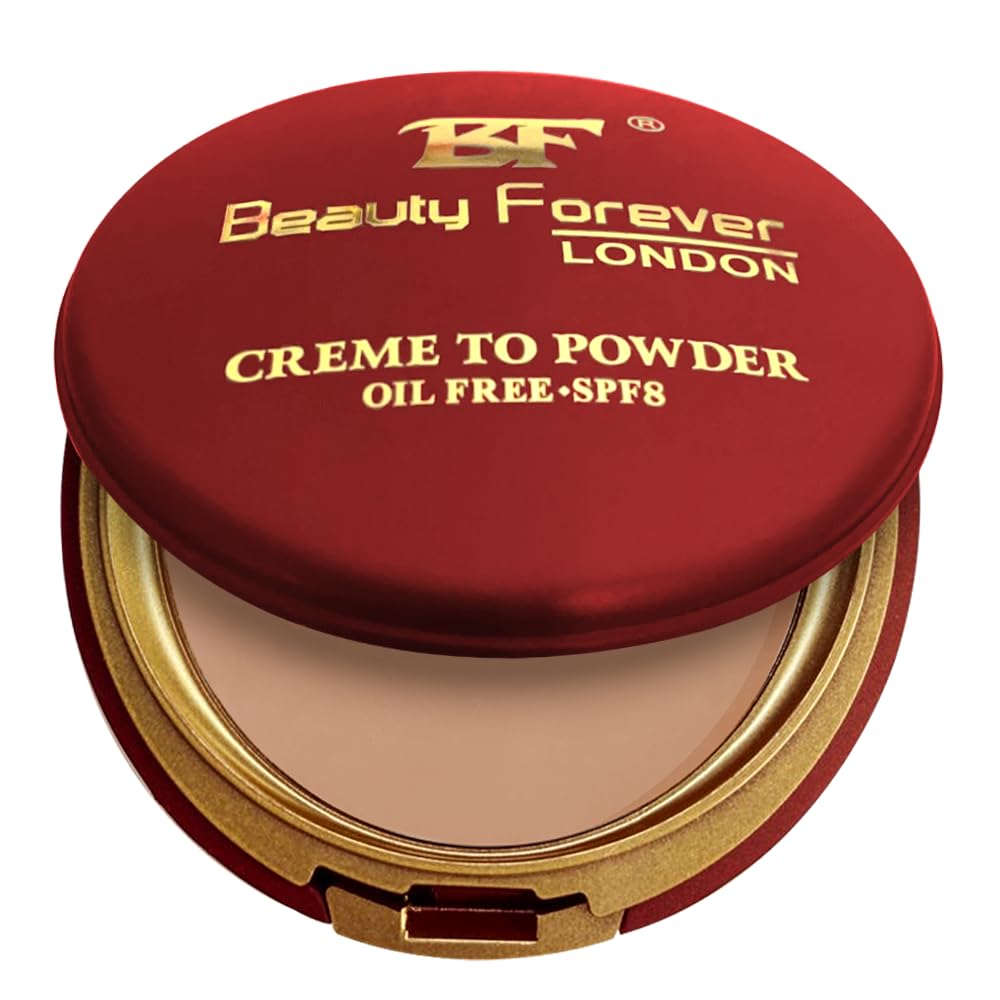 Beauty Forever Creme to Powder Foundation, Lightweight Formula Oil Free, Semi Matte Finish Face Foundation, Friendly Cool Natural Looks, Available in 16 Shades (CTP000 Fair Porcelain)