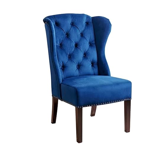 LSGF High Back Wooden Dining Chair with Designer Quilting Back (Royal