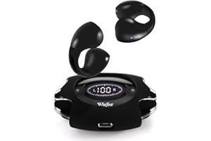 Wigfar Open Ear Headphones True Wireless Bluetooth Headphones, Ear Clip Earbuds, Sweat Resistant, Fast Charging, 24HRS Playtime, Open Ear Earbuds for Workout, Driving, Meeting