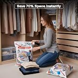 1ABOVE Vacuum Storage Bags Pack 6 Medium 50x70CM Double Zip Valve view 8
