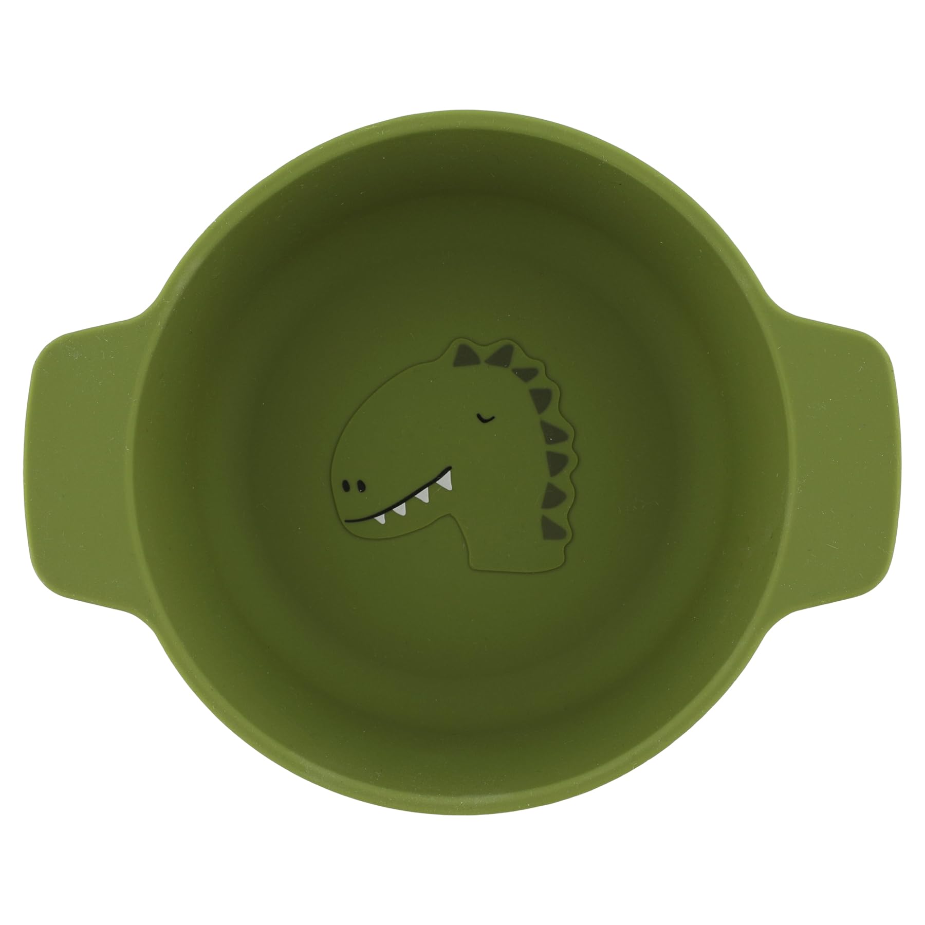Trixie Silicone Bowl Mr. Dino - Baby Feeding Bowl - Soft, Durable, and Easy to Clean - Perfect for Baby-Led Weaning & Toddlers - Green