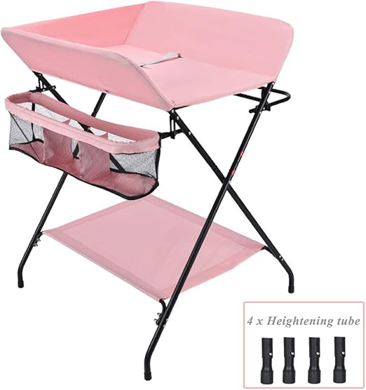 pink changing table dresser