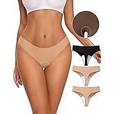 NIASOUL Thongs for Women Seamless Thong Panty Liners No Show Breathable G-Strings Workout Underwear