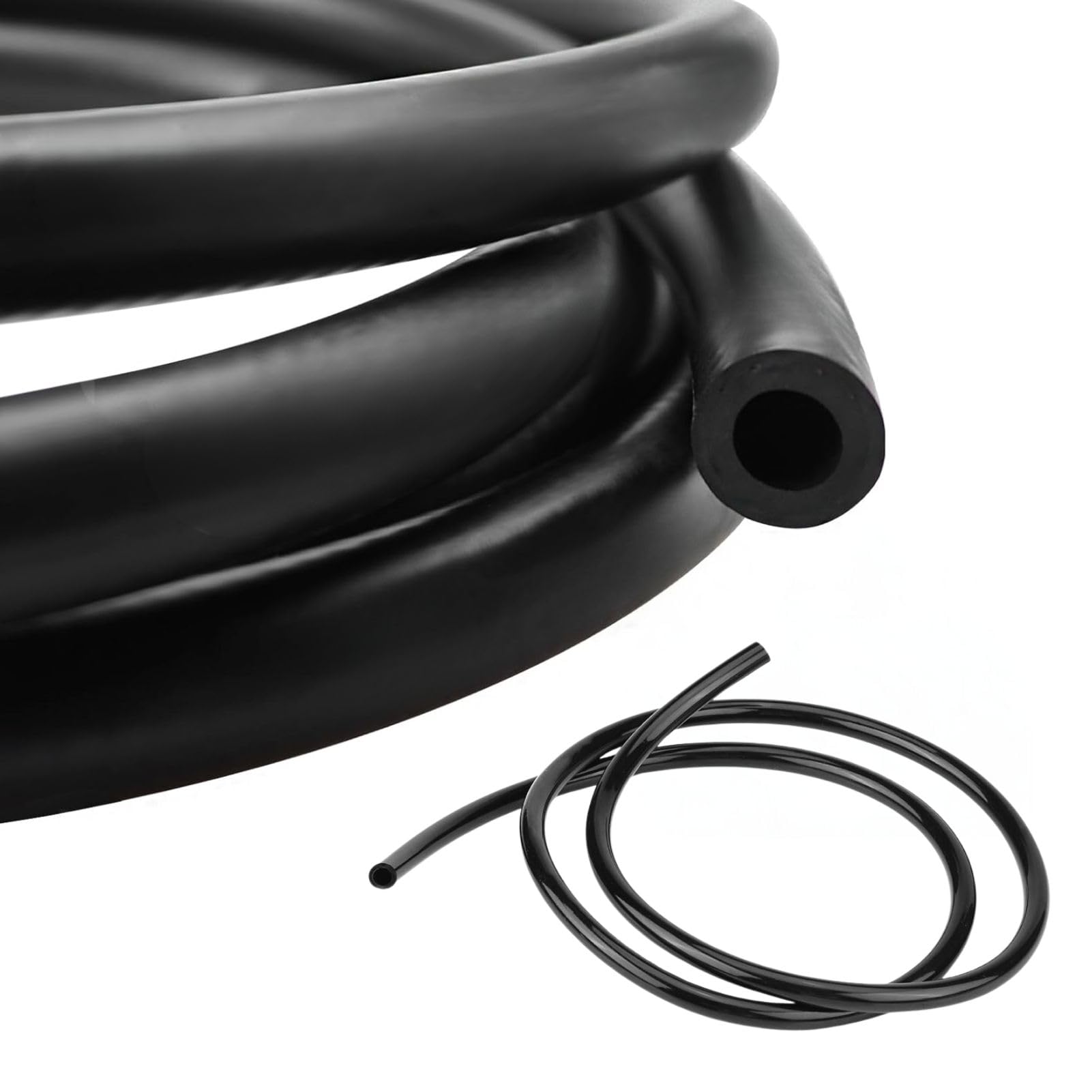 Jadeshay Fuel Hose,1 Meter Length Fuel Line Hose Fuel Pipe ID 5mm x OD 8mm Black Universal Rubber Fuel Hose Tube for Motorcycle Cars and Small Engines