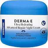 Derma E Ultra Hydrating Antioxidant Night Cream, 2 Oz Facial Moisturizer | Helps nourish &amp; strengthen skin barrier, overnight facial cream with hyaluronic acid, ceramides &amp; squalane, all skin types