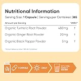 WeightWorld Organic Turmeric Black Pepper Capsules 365 Vegan Gluten Free view 6