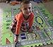 Road Rally Play Foam Floor Tiles For Kids - Jumbo Interlocking Foam Mats - Soft Alternative To Race Track Rug - Set of 4 Large 24 x 24 Inch Pieces - Perfect Hot Wheels Mat Or Other Toy Cars