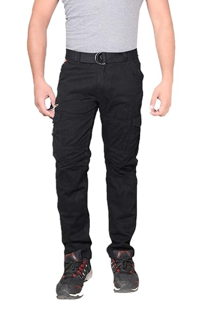 black 6 pocket pants