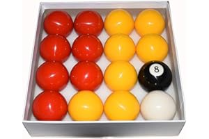 TGA Sports Billiard Balls Red and Yellow Pool Ball Set 2-1/4 Inch Billiards
