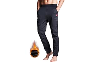 Souke Sports Winter Men’s Bike Cycling Pants Softshell Fleece Hiking Pants Running Sweatpants Outdoor Windproof Thermal