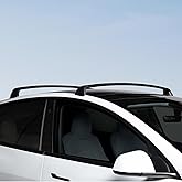 2020-2026 Cross Bars for Tesla Model Y Juniper Roof Rack, Aluminum Cargo Carrier with Quiet Anti-Noise Design for Kayak Bike Ski, Matte Black Rooftop Bars, Not for Tesla S 3 X