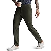 PJ PAUL JONES Men's Golf Pants Strech Waistband Regular Fit Casual Pants for Tennis Army Green S