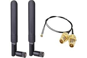 Gagool 2x8dBi WiFi RP-SMA Male Antenna 2.4GHz 5.8GHz Dual Band +2x15CM U.FL/IPEX to RP-SMA Female Pigtail Cable for Mini PCIe