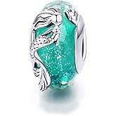 Eternalll Jewellery Murano Glass Beads Authentic 925 Sterling Silver Charms Core Faceted Christmas Snowflake Flower Star Glass Charms Bracelet For Women