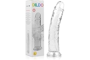 8.5 Inch Realistic Dildo with Strong Suction Cup, Hands-Free G-Spot & Anal Stimulator, Flexible & Body-Safe, for Women, Men, 