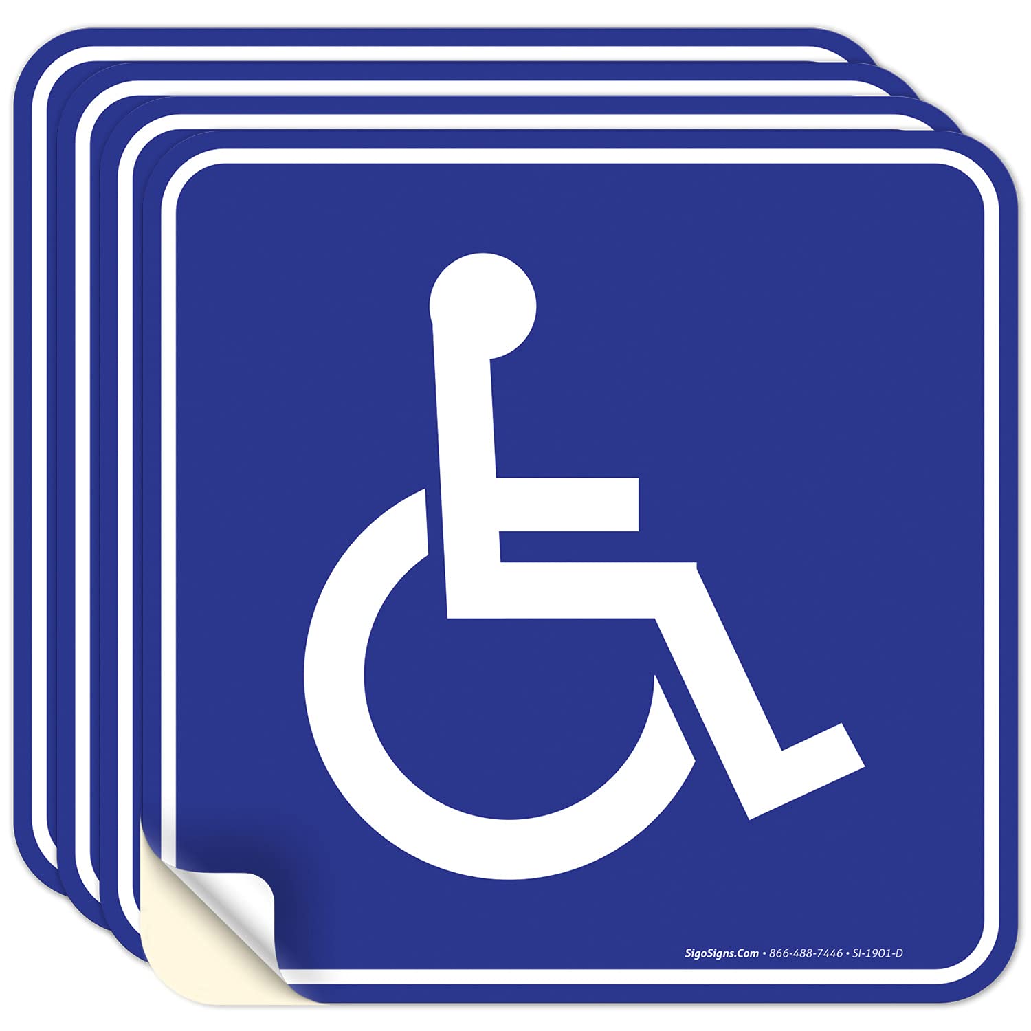 Sigo Signs Handicap Stickers Disabled Wheelchair Vinyl Decal Sticker Stickers Disability Sign for Indoor or Outdoor Use