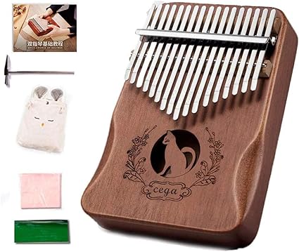 Amazon カリンバ 親指ピアノ Kalimba 17キー 収納ポーチ付き セット 猫柄 初心者 カリンバ 楽器