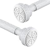 FRENESSA Shower Curtain Rod Stainless Steel Extendable 115-185cm White