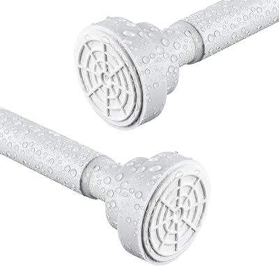 FRENESSA Shower Curtain Rod Stainless Steel Extendable 115-185cm White