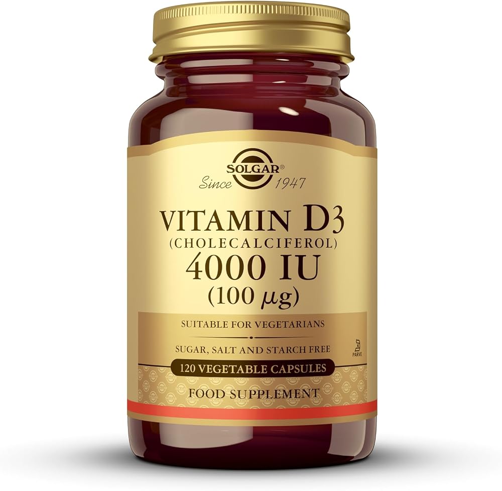 Solgar Vitamin D3 4000 IU 120 Vegetable Capsules - Healthy Teeth Bones