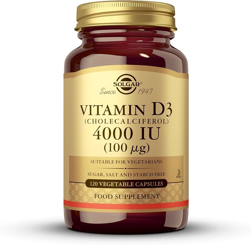 Solgar Vitamin D3 4000 IU 120 Vegetable Capsules - Healthy Teeth Bones