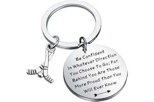 LQRI Field Hockey Jewelry Be Confident Hockey Charm Keychain Field Hockey Players Coach Gift