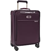 Briggs &amp; Riley Baseline Global 21 Inch Softside Carry-On Spinner, Plum | Integrated Garment Carrier, Front Opening Pocket, Telescoping Handle, Spinner Wheels, Meets Most Airline Carry-On Requirement