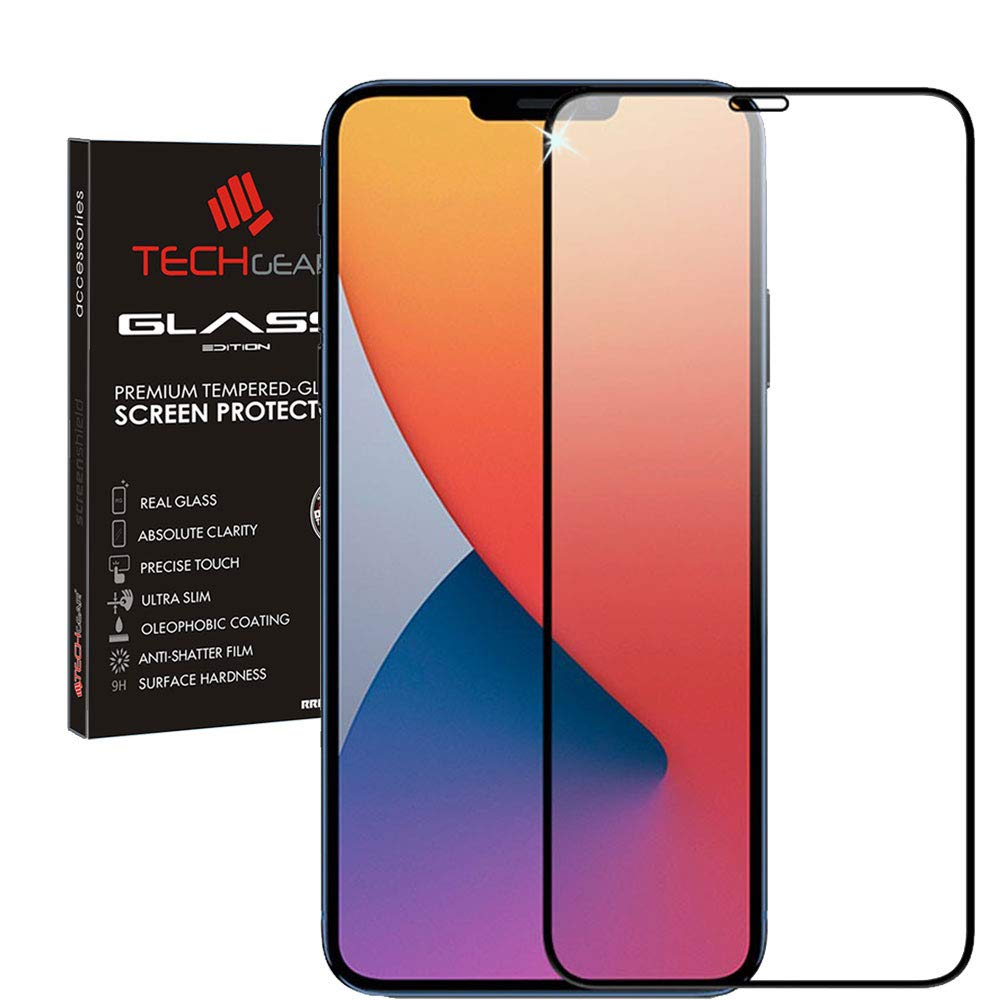 TECHGEAR 3D GLASS Edition for iPhone 12 Pro Max, [FULL Screen Adhesion] & [Full Coverage] Tempered Glass Screen Protector Guard Cover Compatible with iPhone 12 Pro Max 6.7"