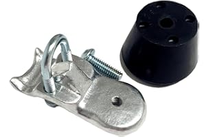 Sure-Grip Roller Skate Back Brake Assembly | Fits Most Plates and Trucks | Aluminum Housing with Rubber Stop, U Bolt, Nuts, and Screw - Sold as 1 Unit