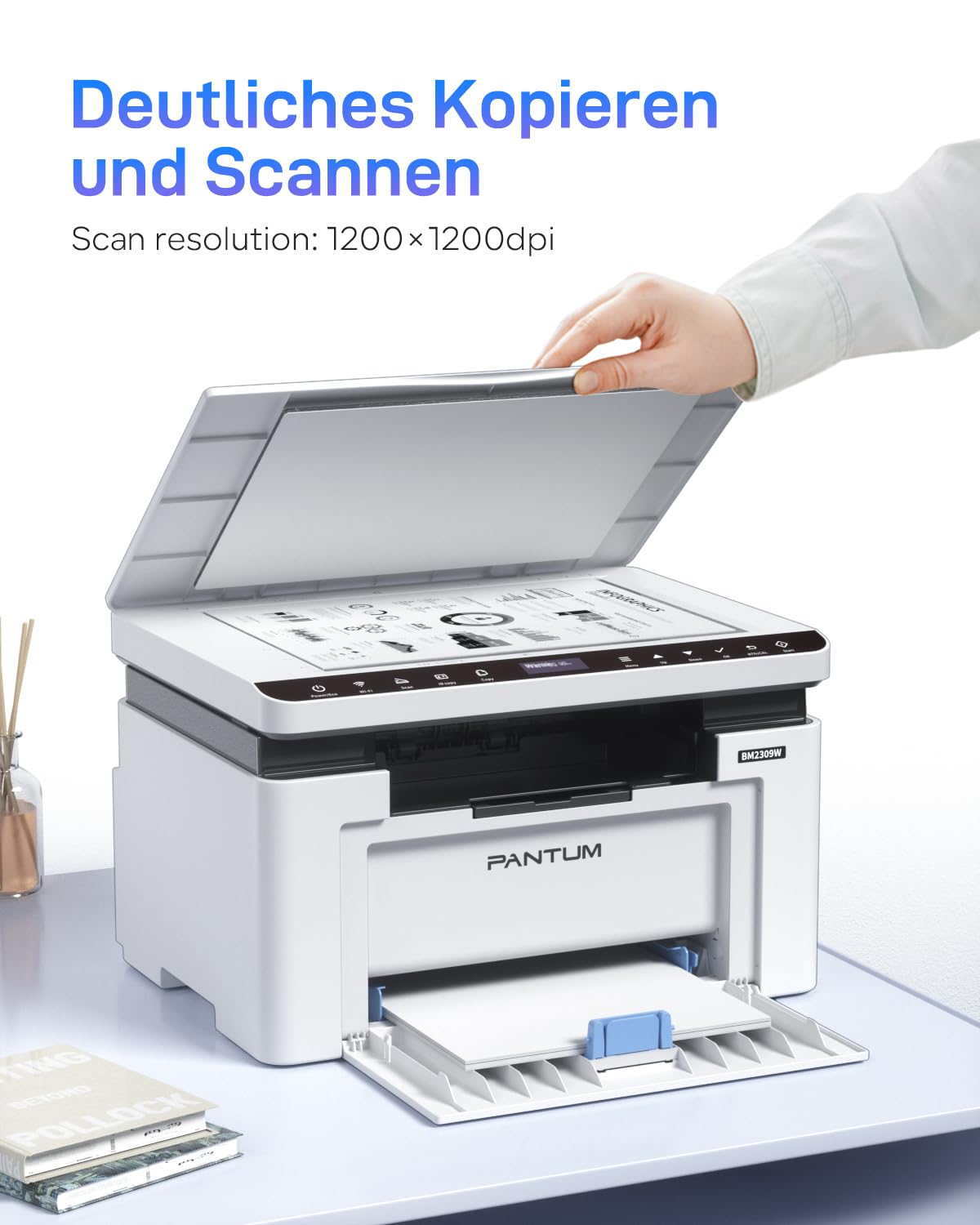 PANTUM BM2309W laserdrucker Multifunktionsgerät, Drucker Scanner Kopierer 3in1, Schwarz Weiss, WLAN Drucker, Airprint, A4, 1200 x 600 DPI, 20 Seiten pro Minute 4
