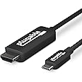 Plugable USB C to HDMI Cable 6ft - Connect USB-C, Thunderbolt 3, Thunderbolt 4 or USB4 Laptops to HDMI Displays up to 4K@60Hz