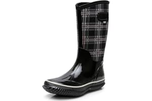 WTW Women's Rubber Rain Boots - Mid Calf Waterproof Insulated Neoprene Muck Boots Outdoor Hunting Garden Boots for Women