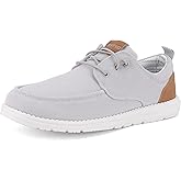 ASITVO Mens Wide Canvas Loafers Slip on Big Size Walking Shoes Width Toe Box Casual Dress Shoes