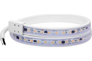 Maxxima 24 in. Hardwired LED Under Cabinet Strip Light, 920 Lumens, 3000K Warm White, Kitchen and Living Room 120V White Cove
