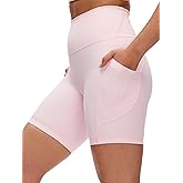 NANJI High Waisted Shorts with Pockets for Women - Buttery Soft Athletic Stretch Biker Shorts Casual, Workout, Running, Gym