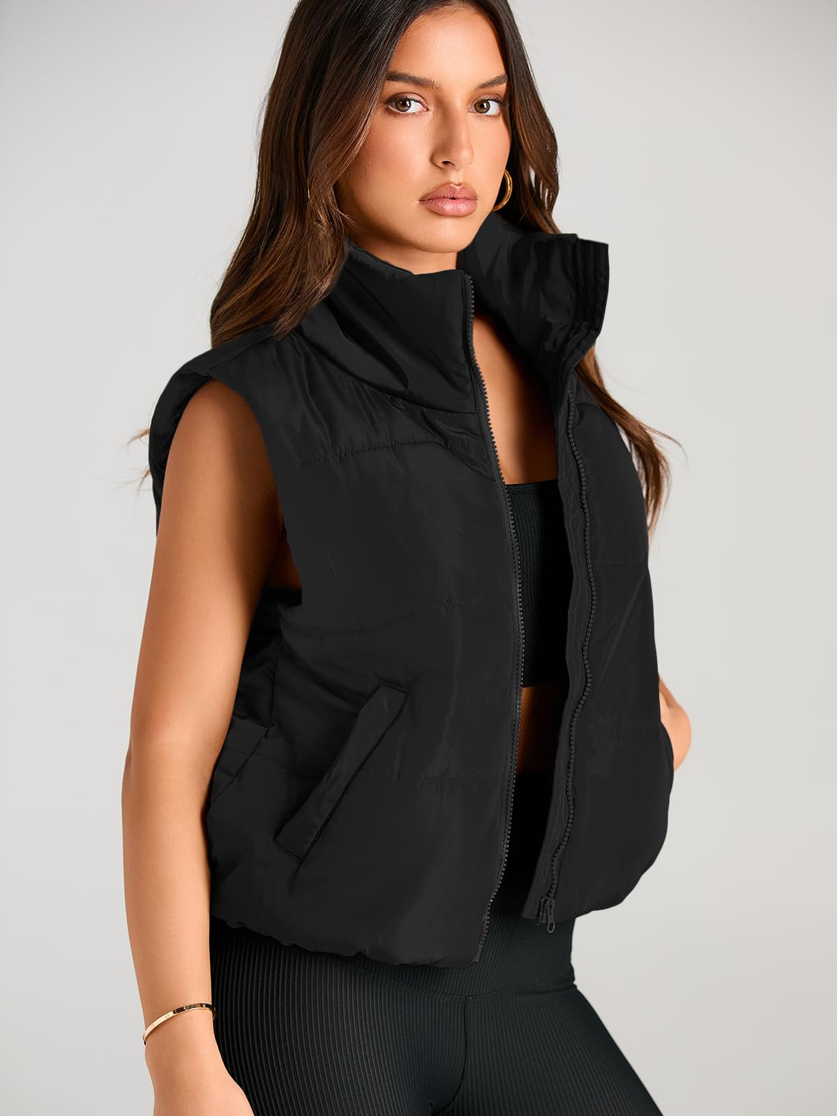 AUTOMET Puffer Vest Women Sleeveless Winter Clothing Cropped Outerwear Warm Puffy Fall Outfits Spring Fashion Vest Tops 2025