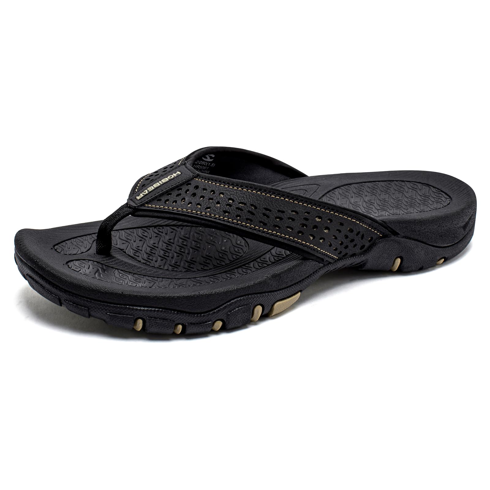 Photo 1 of KIIU Mens Flip Flop Indoor and Outdoor Thong Sandals Beach Slippers Black 2, 11 Men