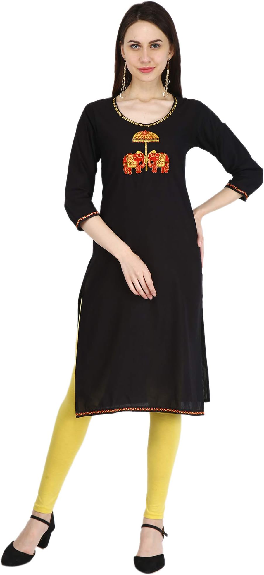 Indian Women's Embroidered Cotton Kurti Top