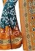 Shonaya Women's Party Wear Bandhani Bhaglpuri Art Silk Printed Saree Sari (Orange & Green)